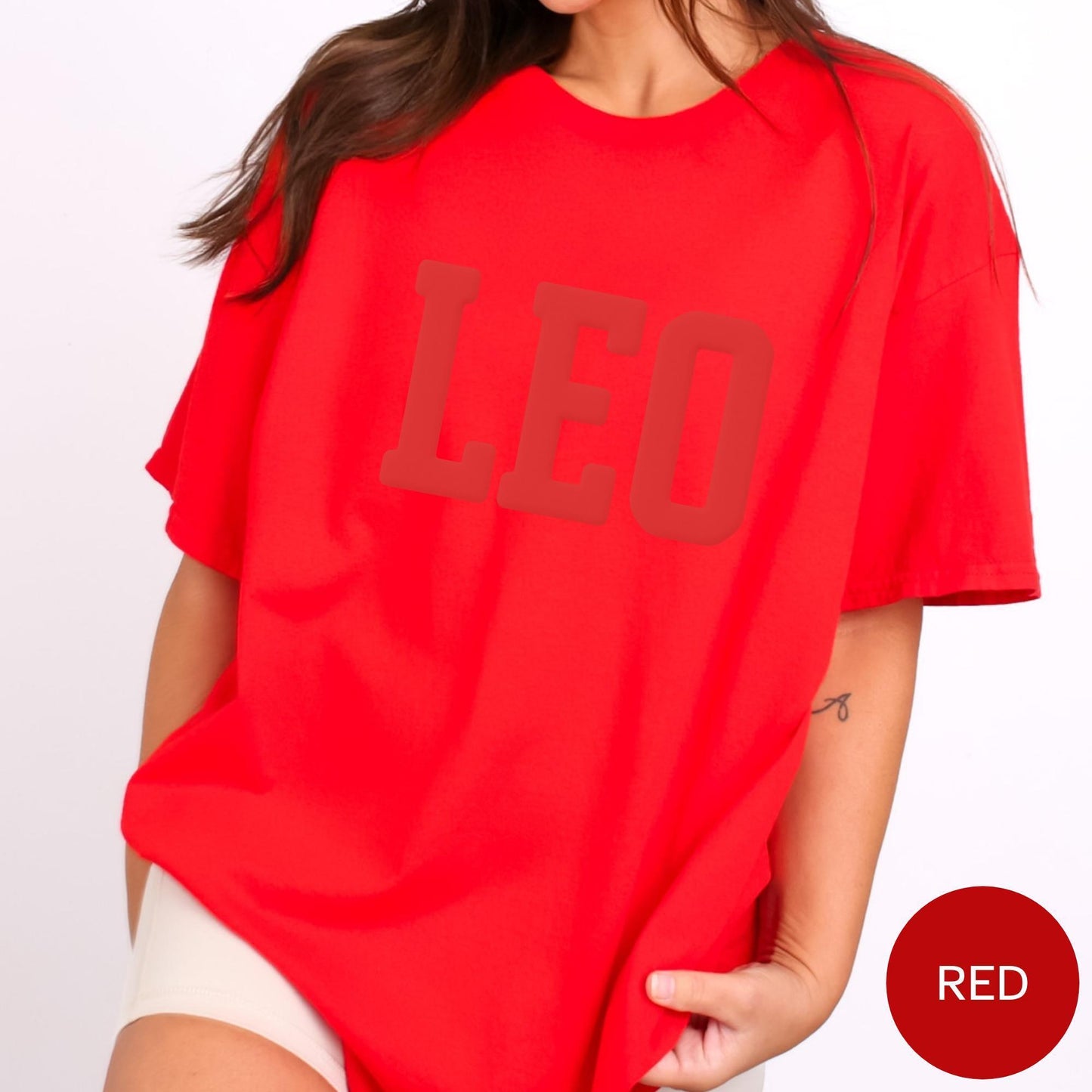 RED Zodiac Puff Print Birthday Horoscope T-Shirt You Choose