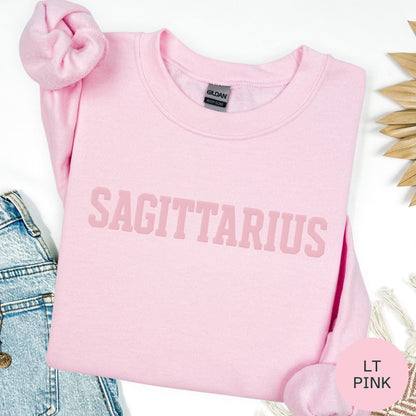 PINK Sagittarius Zodiac Puff Print Sweatshirt T-shirt Hoodie Birthday Astrology Top