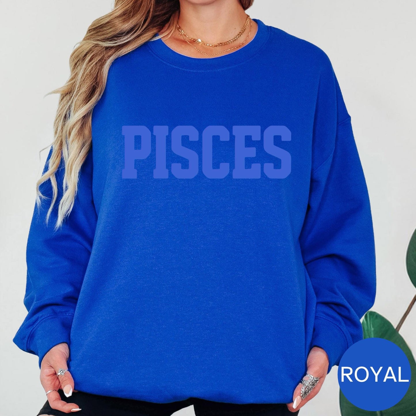 PISCES Zodiac Puff Print SWEATSHIRT Birthday Horoscope