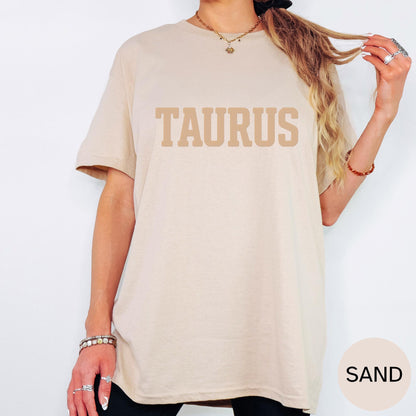 SAND Taurus Zodiac Puff Print Sweatshirt T-shirt Hoodie Birthday Astrology Top