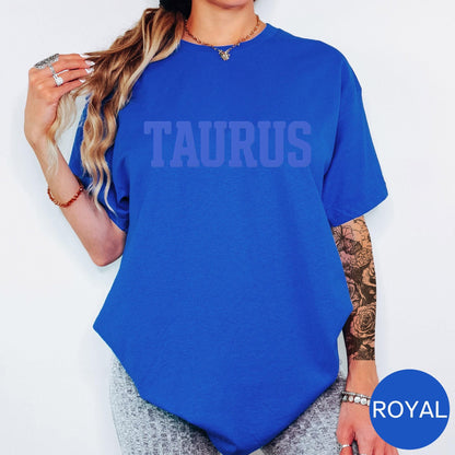 TAURUS Zodiac Puff Print T-SHIRT Birthday Horoscope Gift