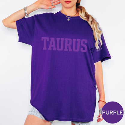 TAURUS Zodiac Puff Print T-SHIRT Birthday Horoscope Gift