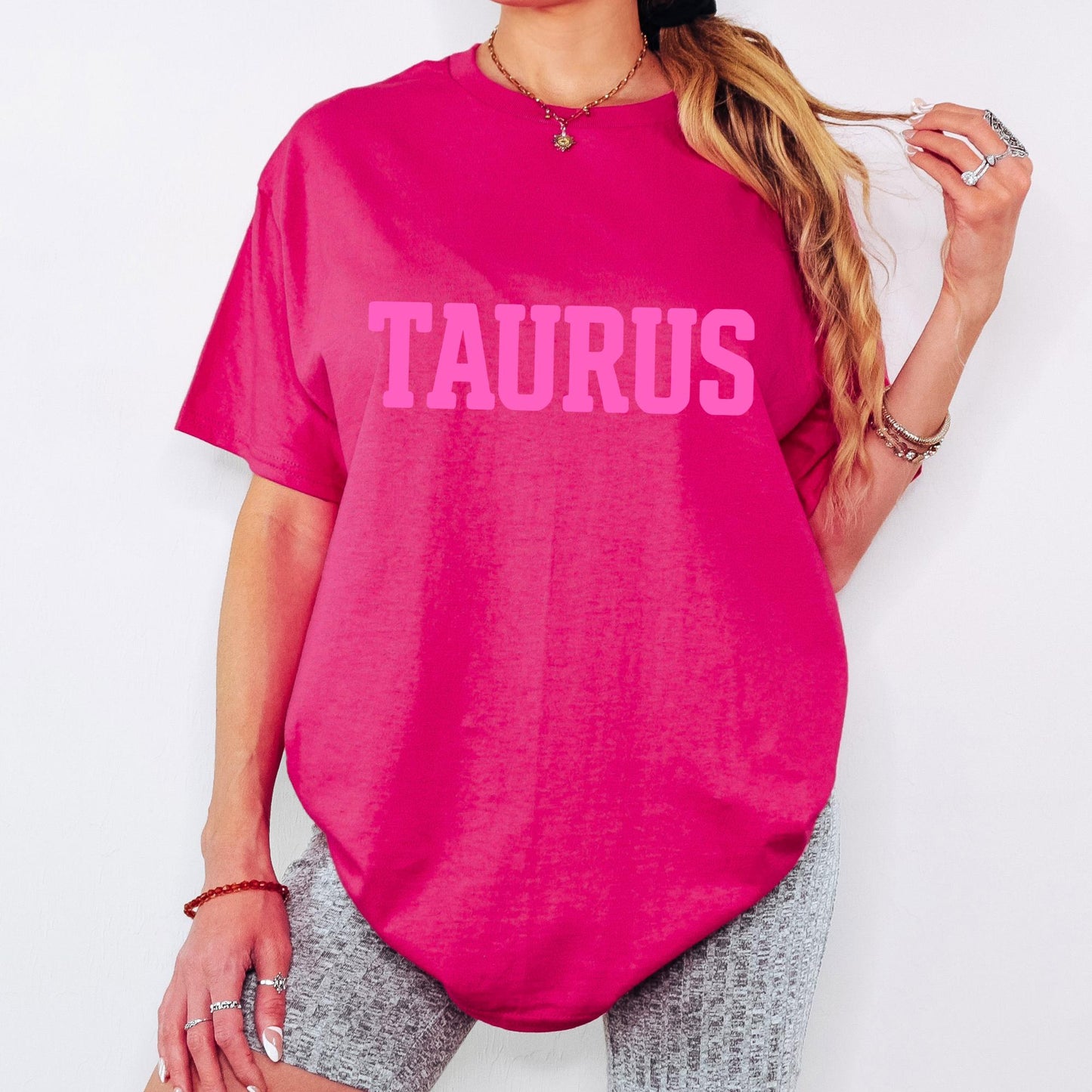 TAURUS Zodiac Puff Print T-SHIRT Birthday Horoscope Gift