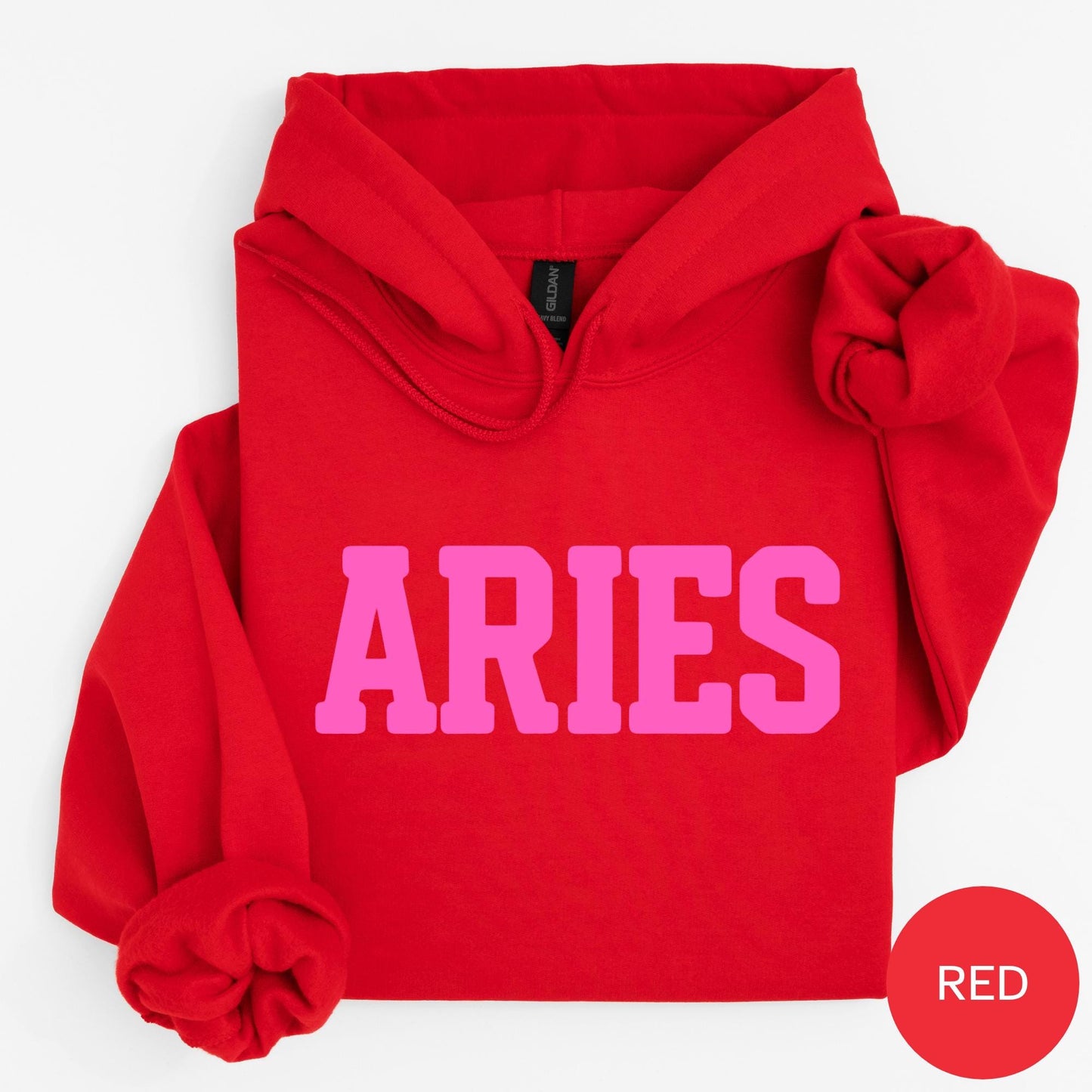 ARIES Zodiac Puff Print HOODIE Birthday Horoscope
