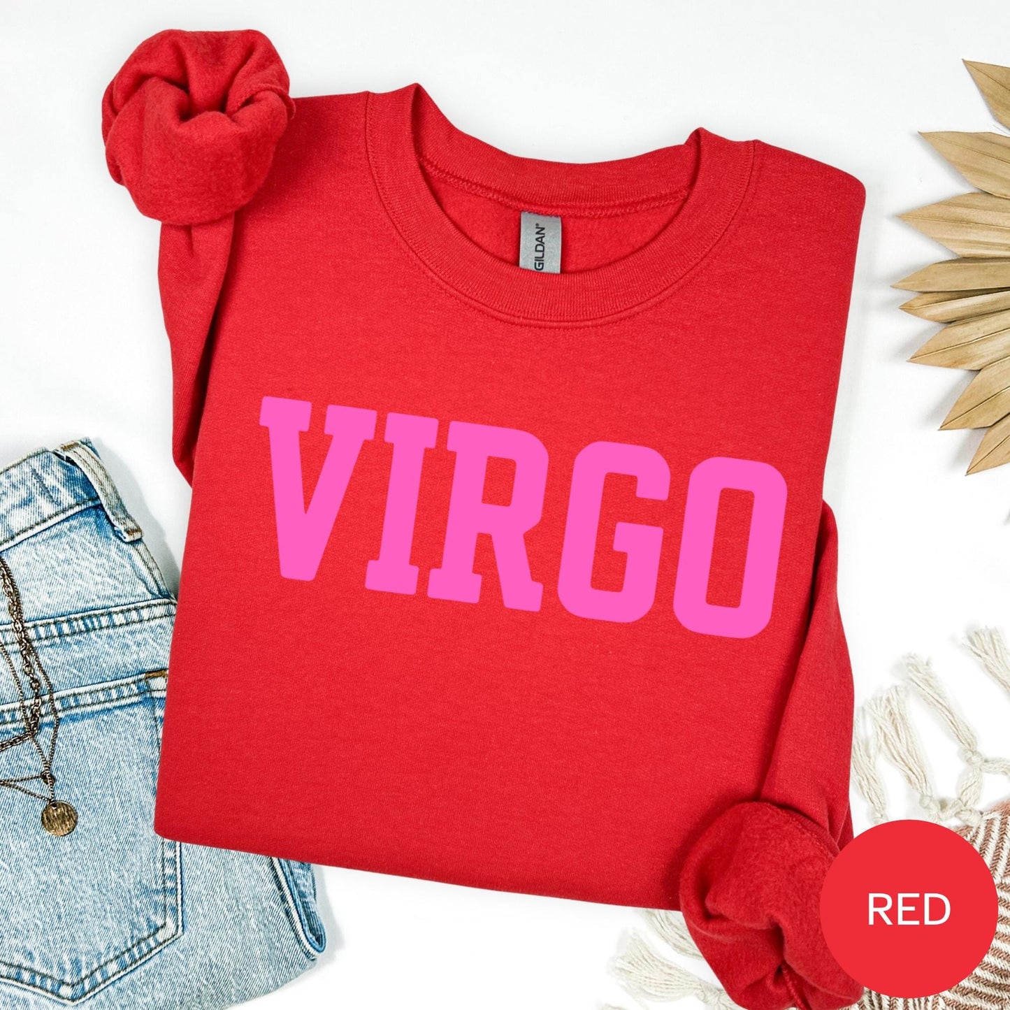 VIRGO Zodiac Puff Print SWEATSHIRT Birthday Horoscope