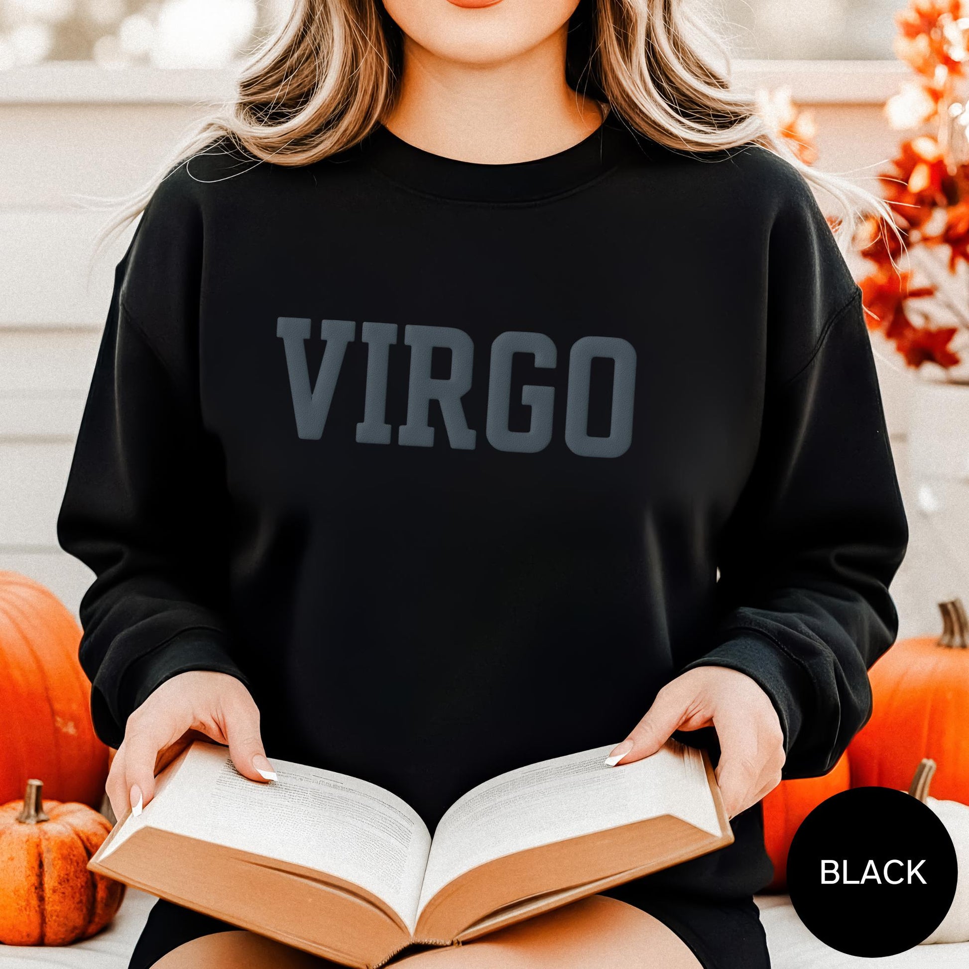 VIRGO Zodiac Puff Print SWEATSHIRT Birthday Horoscope