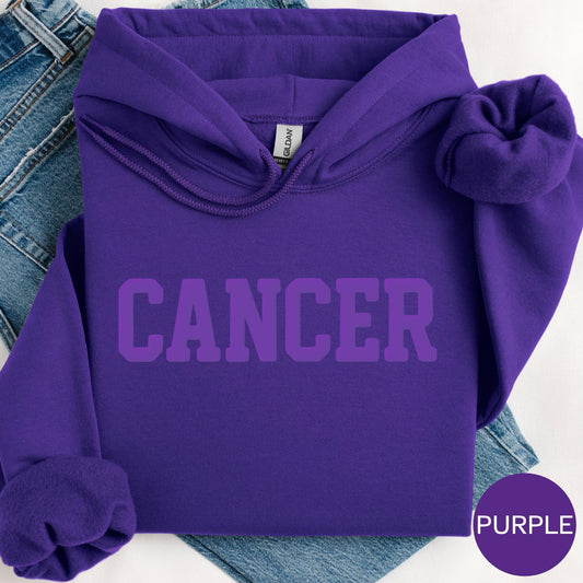 PURPLE Cancer Zodiac Puff Print Sweatshirt T-shirt Hoodie Birthday Astrology Top