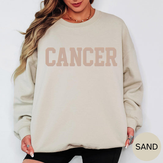 SAND Cancer Zodiac Puff Print Sweatshirt T-shirt Hoodie Birthday Astrology Top