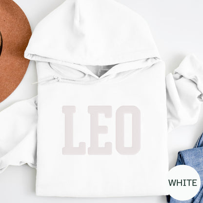WHITE Leo Zodiac Puff Print Sweatshirt T-shirt Hoodie Birthday Astrology Top