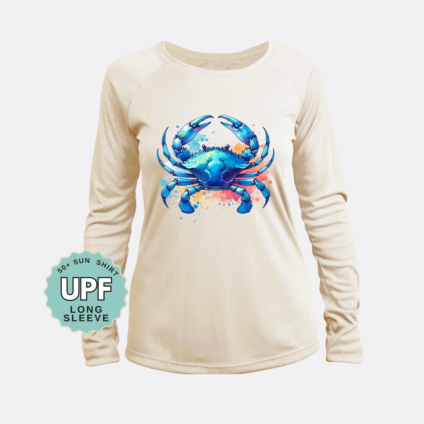 Beach Crab Sun Shirt: UPF 50+ Moisture Wicking Long Sleeve Tee