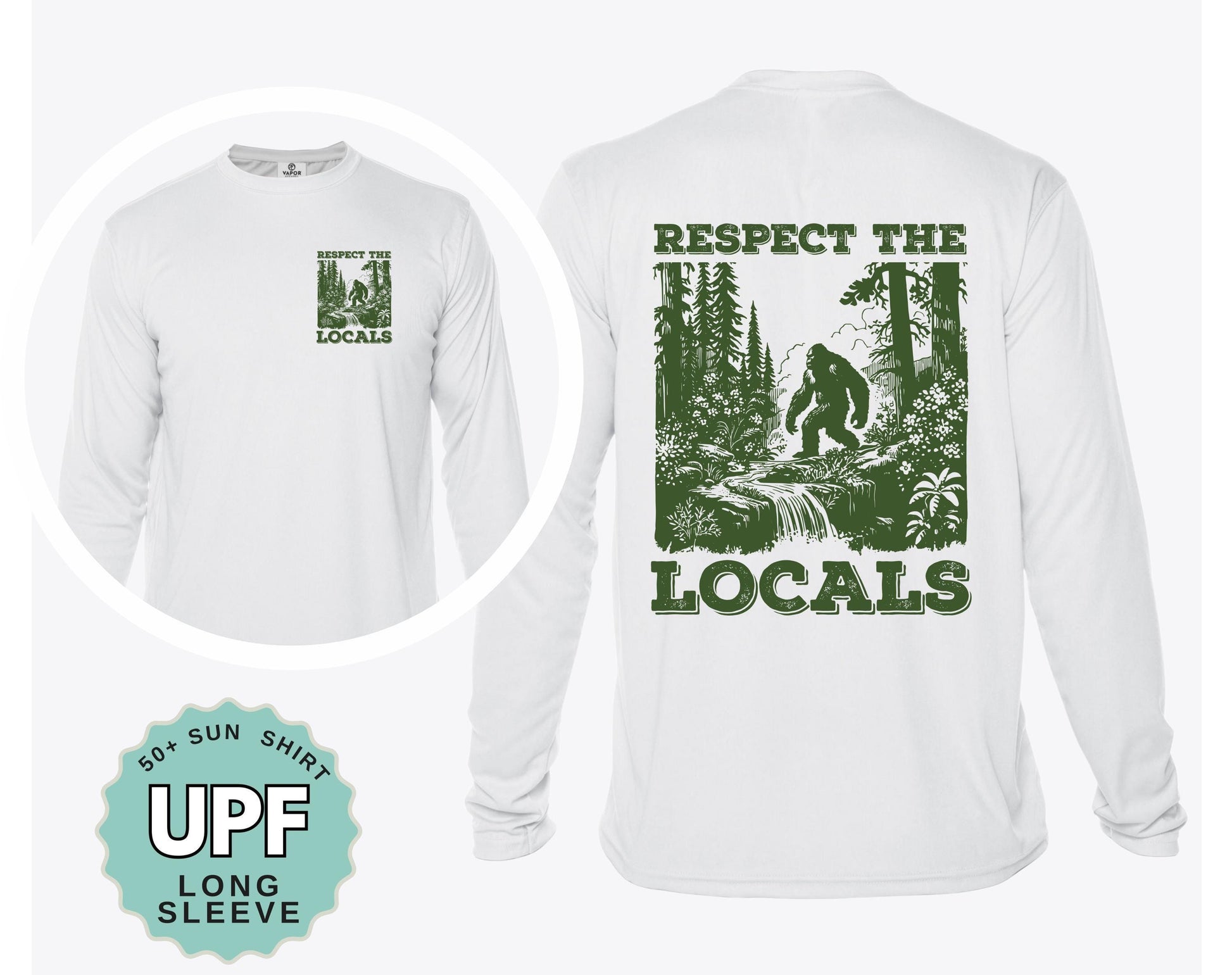 Respect the Locals Sunshirt UPF 50+ Moisture Wicking Long Sleeve UV Protection Shirt, Hiking Sunshirt
