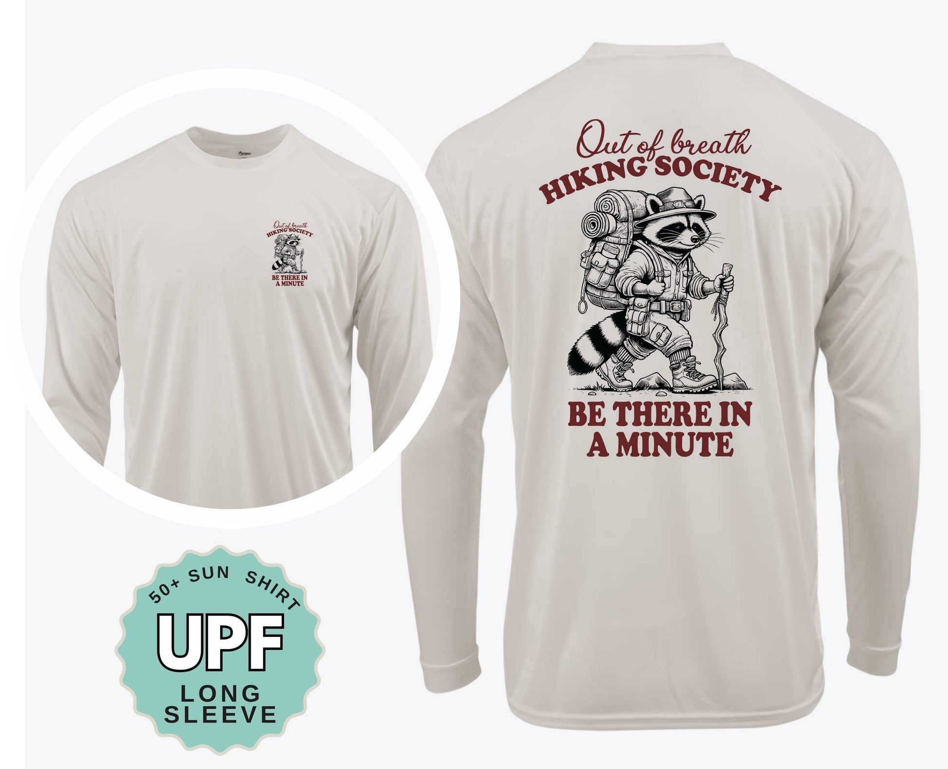 Out of Breath Hiking Society Sunshirt: UPF 50+ Moisture Wicking Long Sleeve Tee