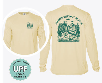 Wander Without Reason Bear Sunshirt: UPF 50+ Moisture Wicking Tee