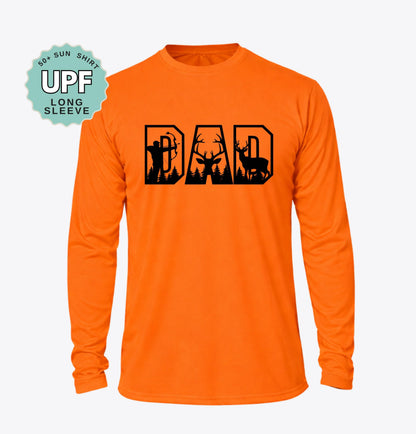 Dad Deer Hunter Shirt, UPF 50+ Long Sleeve Sun Tee, Moisture Wicking Performance Shirt for Outdoors, UV Protection, Hunting, Hunting Gift