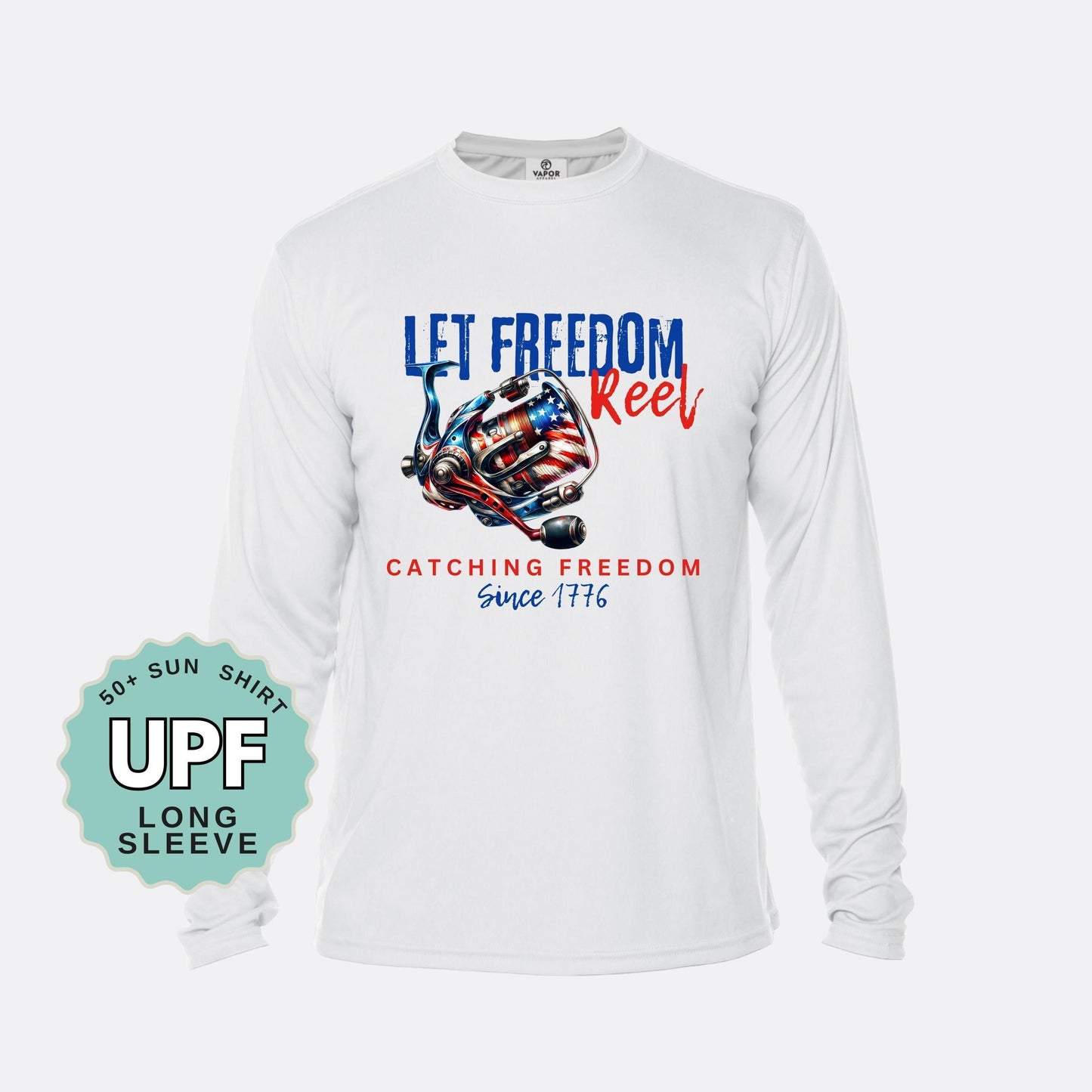 Fishing Sun Shirt, Let Freedom Reel UPF 50 Patriotic Tee