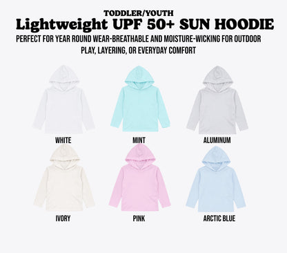 Personalized Kids UPF 50 Sun Hoodie, Custom Youth Sun Shirt Hoodie, Toddler UV Protection Hoodie, Lightweight Beach Hoodie Shirt