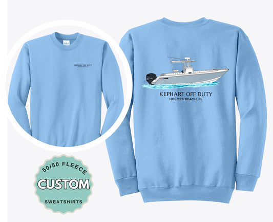 Custom Boat Sweatshirt Personalized Boat Name Logo