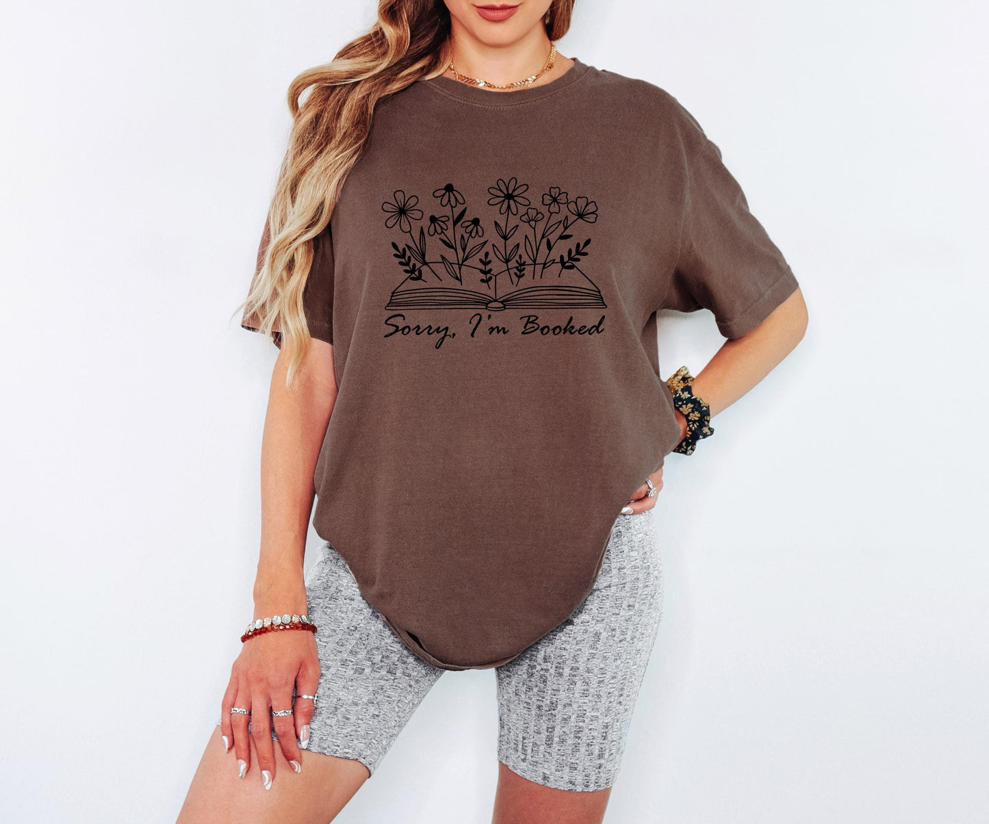 Sorry Im Booked Floral Book T-shirt
