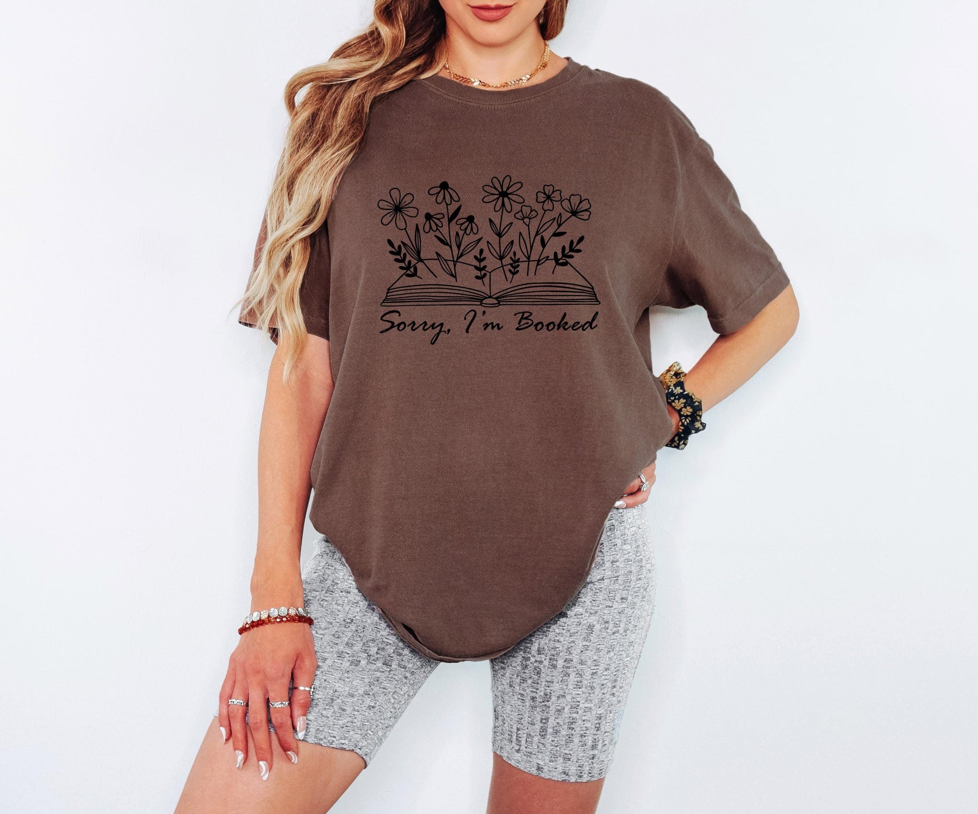 Sorry Im Booked Floral Book T-shirt