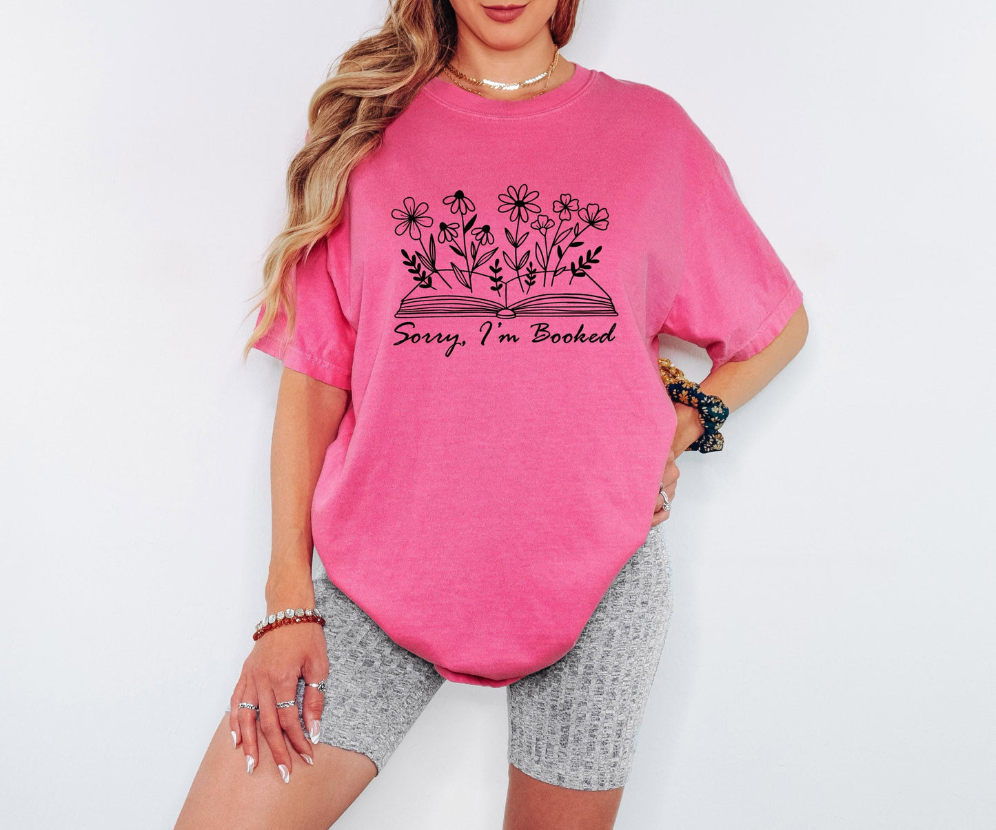 Sorry Im Booked Floral Book T-shirt