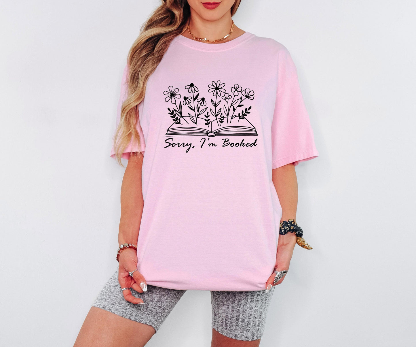 Sorry Im Booked Floral Book T-shirt