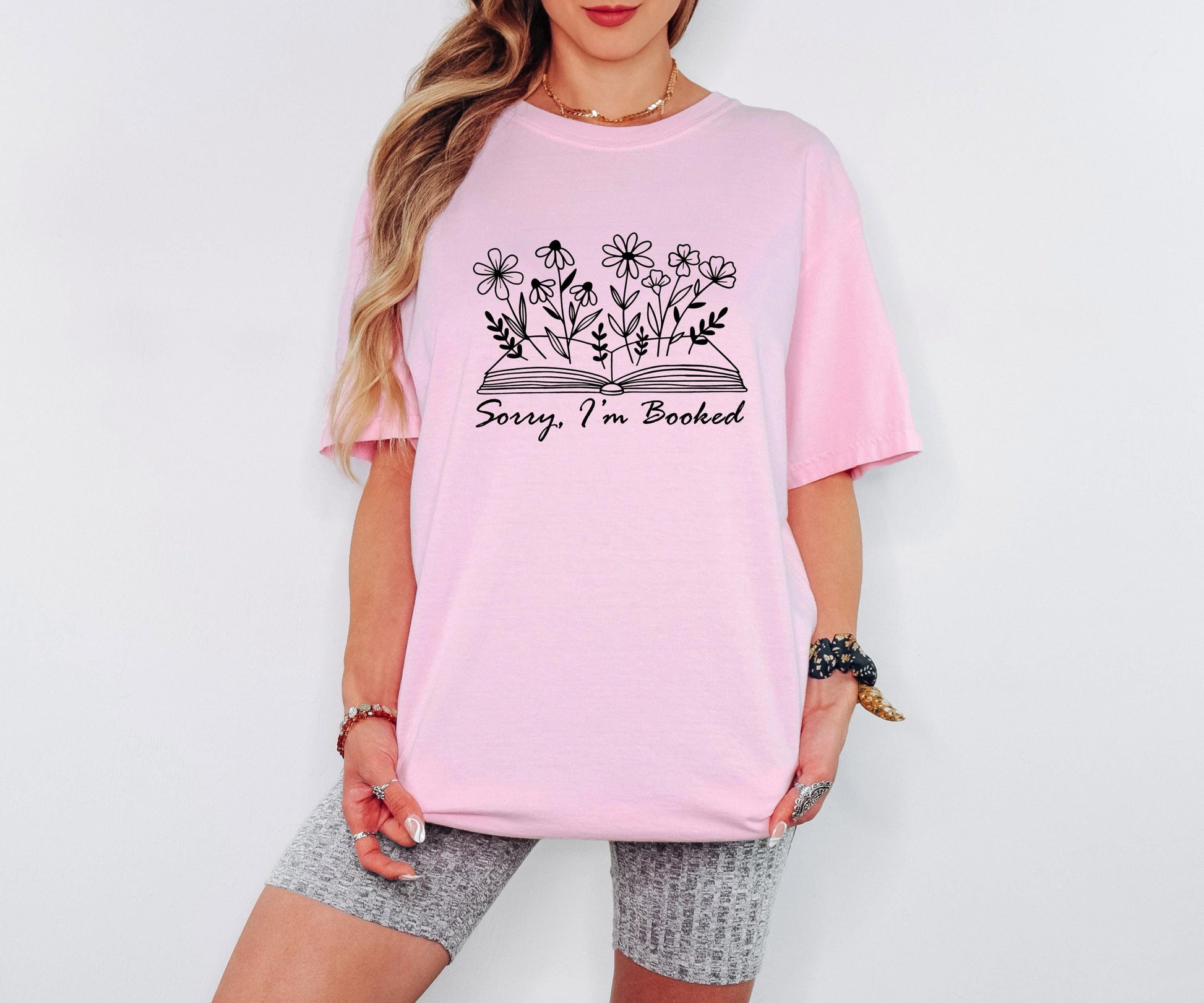 Sorry Im Booked Floral Book T-shirt