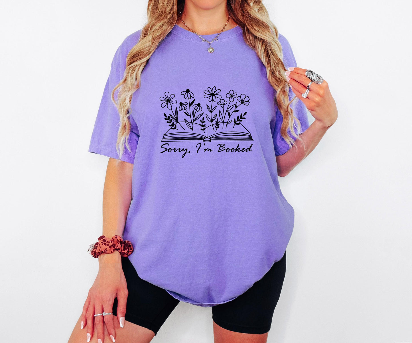 Sorry Im Booked Floral Book T-shirt