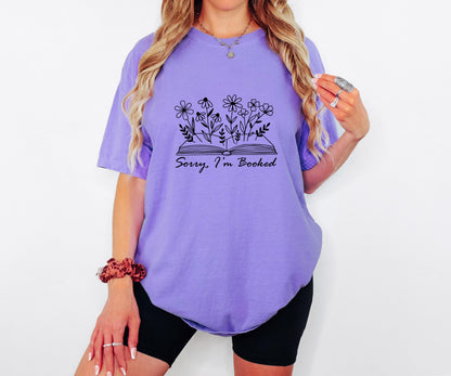 Sorry Im Booked Floral Book T-shirt