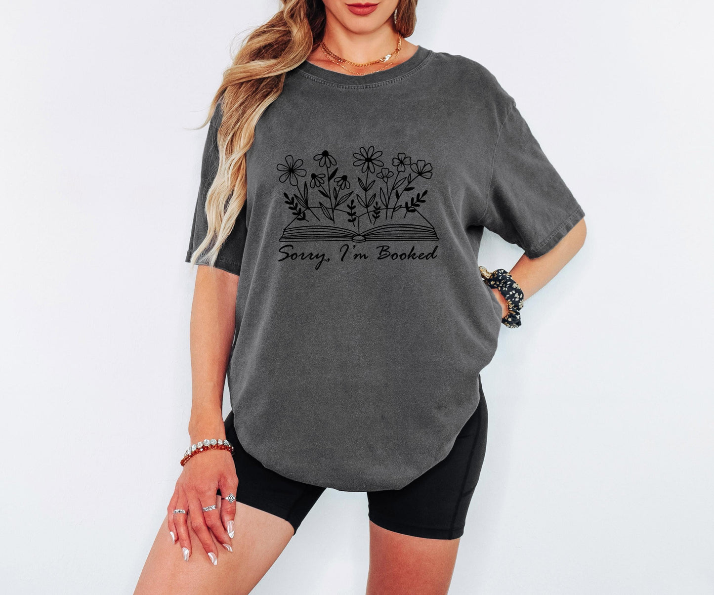 Sorry Im Booked Floral Book T-shirt