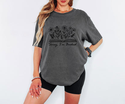 Sorry Im Booked Floral Book T-shirt