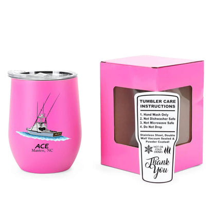 12 oz insulated wine tumbler custom logo stainless steel drinkware gift with lid personalized cup