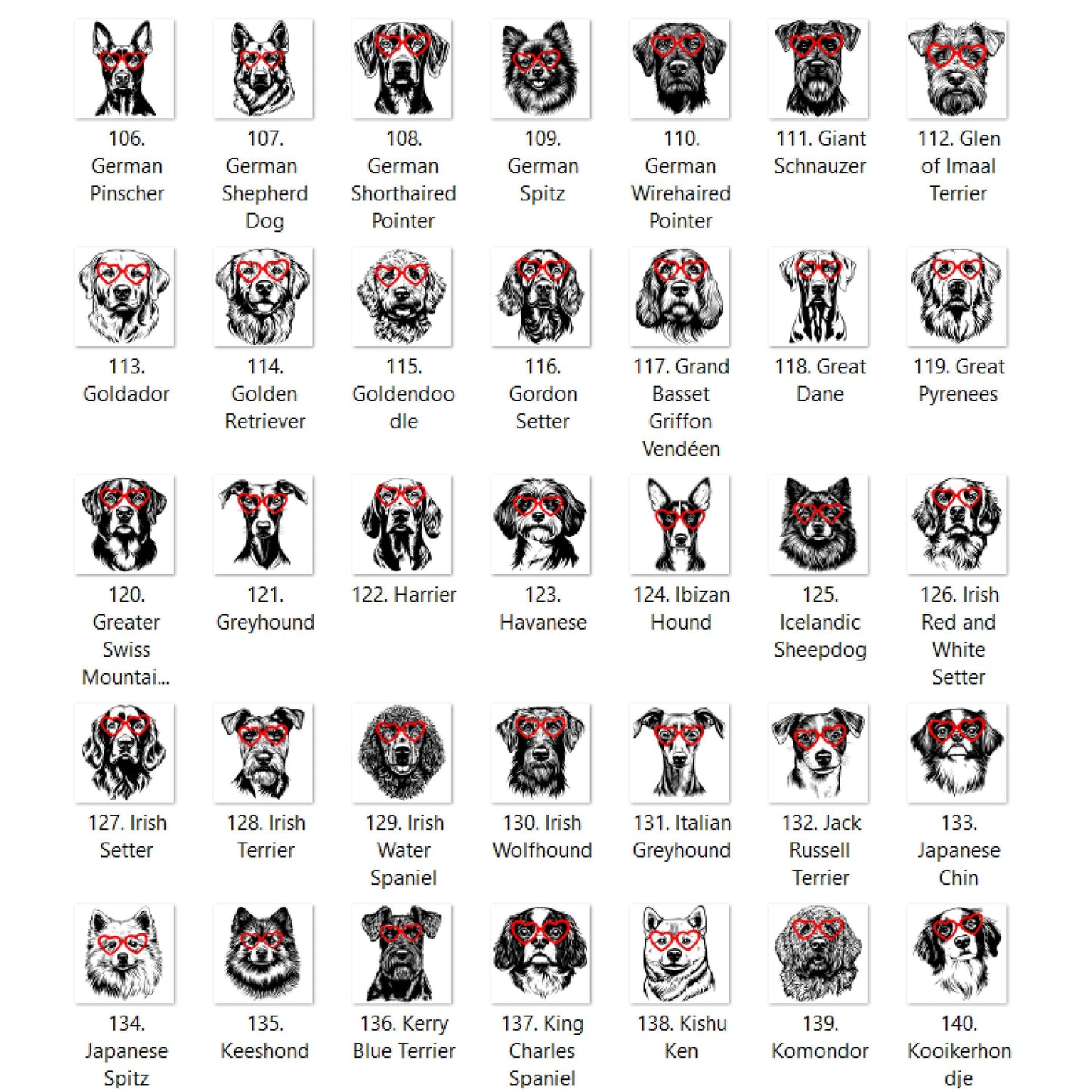 Valentine Dog Heart Glasses You Choose Graphic T-shirt or Sweatshirt