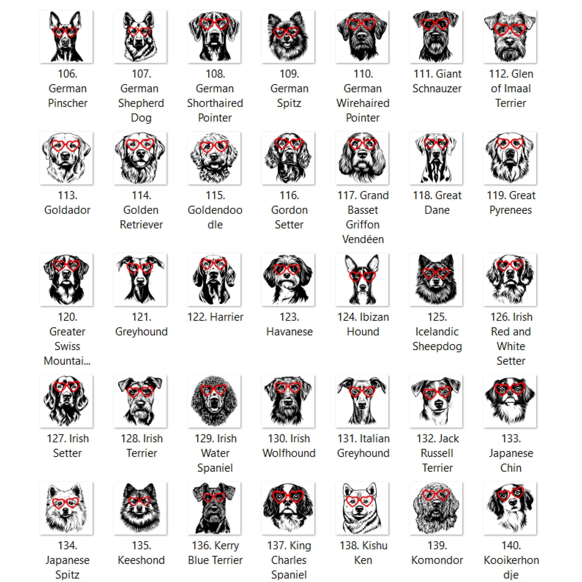Valentine Dog Heart Glasses You Choose Graphic T-shirt or Sweatshirt