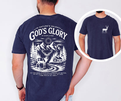 Christian Deer Shirt – Psalm 42:1 Nature Scene Comfort Colors Tee