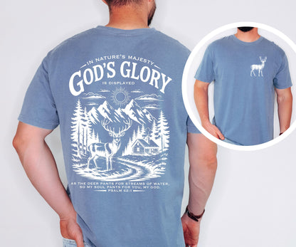 Christian Deer Shirt – Psalm 42:1 Nature Scene Comfort Colors Tee