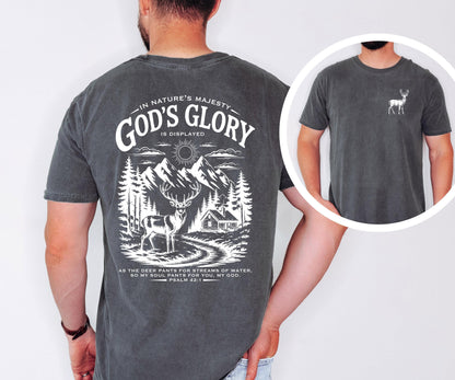 Christian Deer Shirt – Psalm 42:1 Nature Scene Comfort Colors Tee