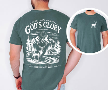 Christian Deer Shirt – Psalm 42:1 Nature Scene Comfort Colors Tee