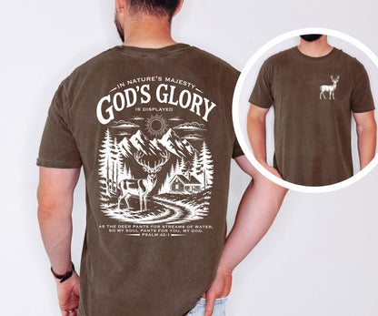 Christian Deer Shirt – Psalm 42:1 Nature Scene Comfort Colors Tee