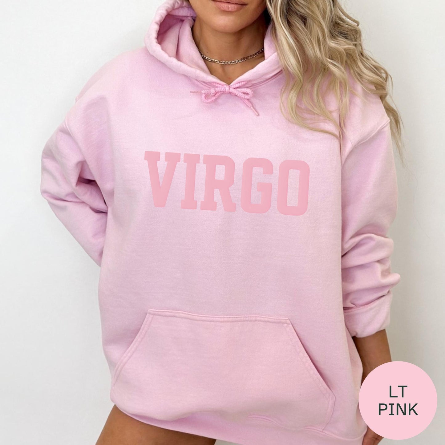 PINK Virgo Zodiac Puff Print Sweatshirt T-shirt Hoodie Birthday Astrology Top