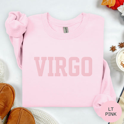 PINK Virgo Zodiac Puff Print Sweatshirt T-shirt Hoodie Birthday Astrology Top