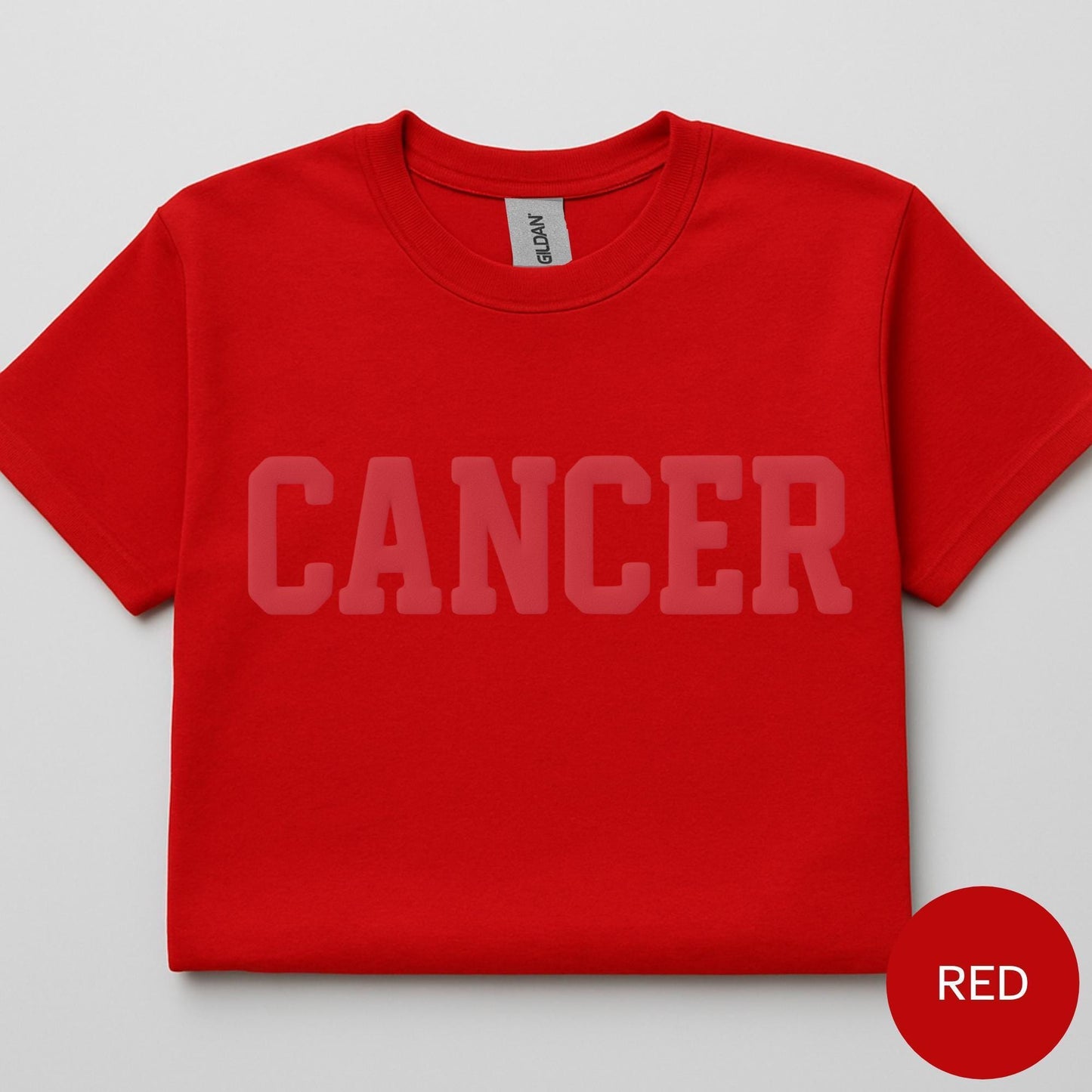 RED Zodiac Puff Print Birthday Horoscope T-Shirt You Choose