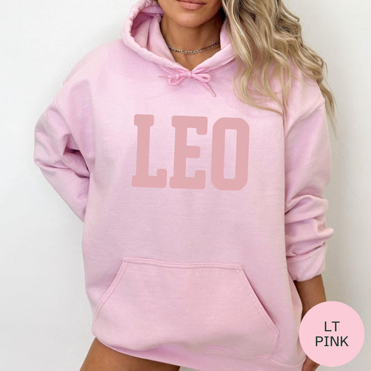 PINK Leo Zodiac Puff Print Sweatshirt T-shirt Hoodie Birthday Astrology Top