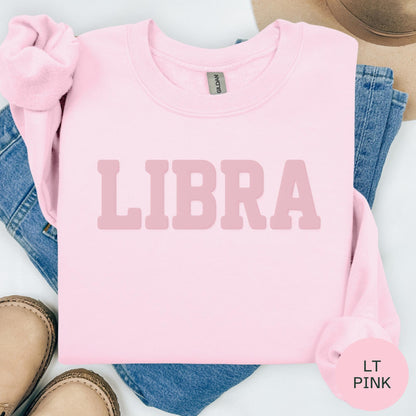 PINK Libra Zodiac Puff Print Sweatshirt T-shirt Hoodie Birthday Astrology Top