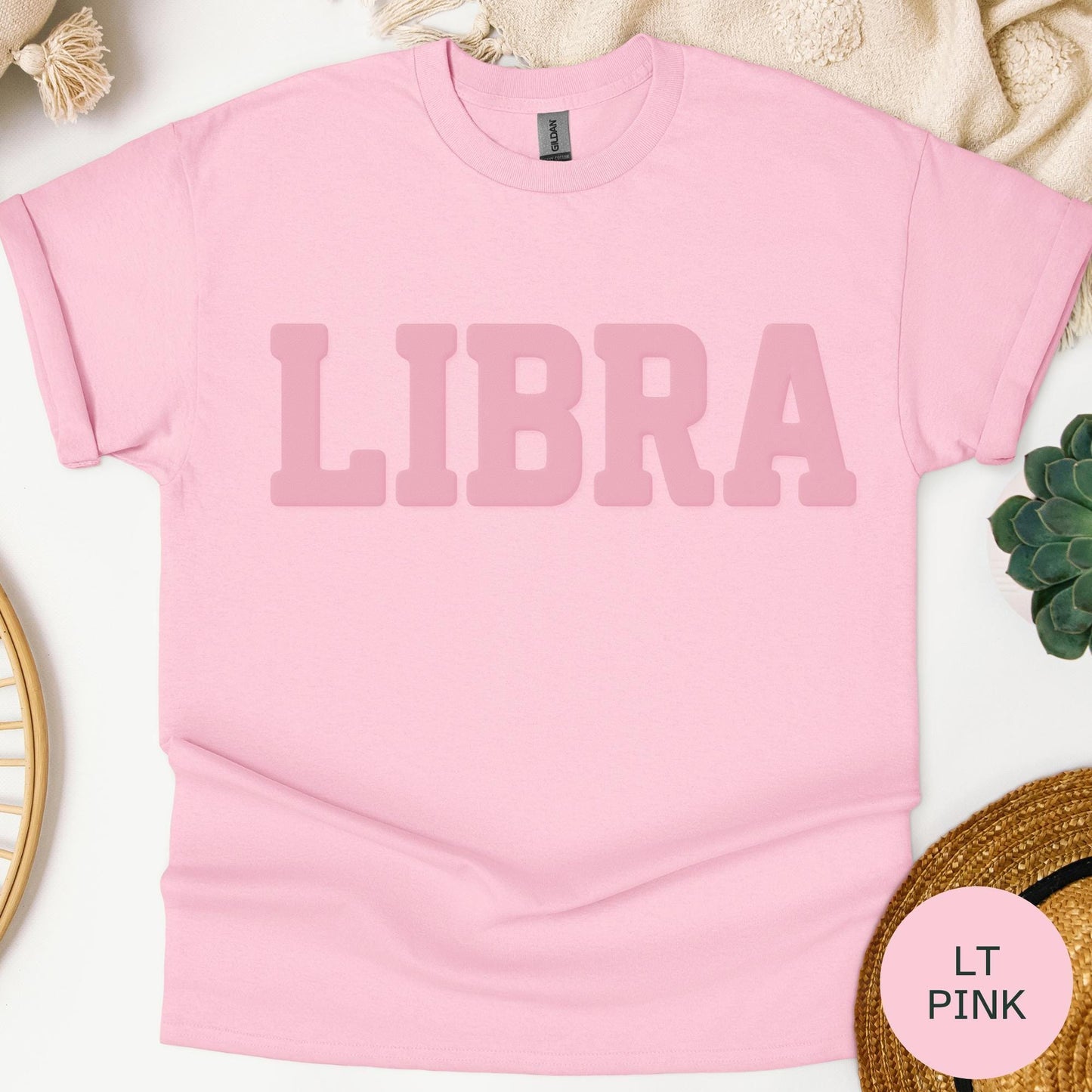 PINK Libra Zodiac Puff Print Sweatshirt T-shirt Hoodie Birthday Astrology Top