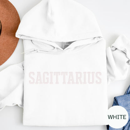 WHITE Sagittarius Zodiac Puff Print Birthday Horoscope Top T-Shirt, Sweatshirt, Hoodie You Choose
