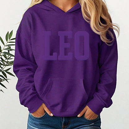 PURPLE Leo Zodiac Puff Print Birthday Horoscope Top T-Shirt, Sweatshirt, Hoodie You Choose