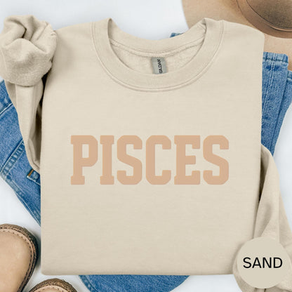 SAND Pisces Zodiac Puff Print Sweatshirt T-shirt Hoodie Birthday Astrology Top