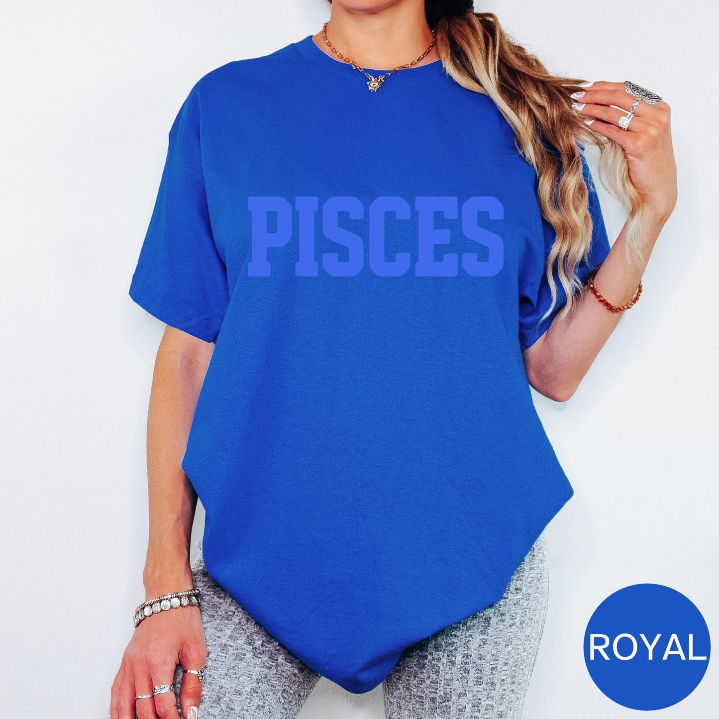 PISCES Zodiac Puff Print T-SHIRT Birthday Horoscope Gift