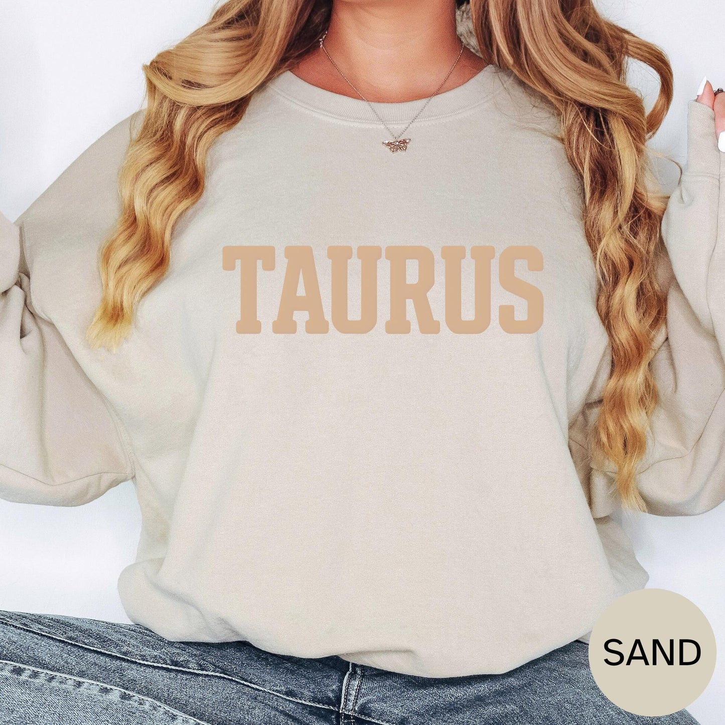 SAND Taurus Zodiac Puff Print Sweatshirt T-shirt Hoodie Birthday Astrology Top