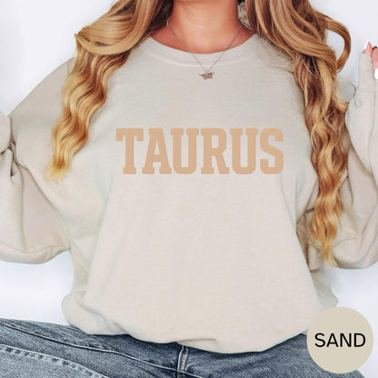 SAND Taurus Zodiac Puff Print Sweatshirt T-shirt Hoodie Birthday Astrology Top